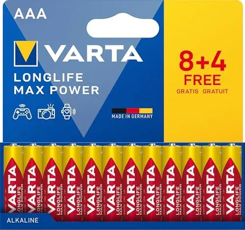 Varta Longlife Max Power lot de 12 piles AAA LR03